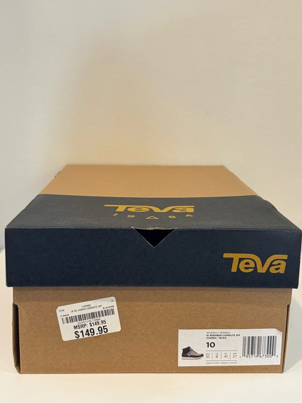 Teva Ember Commute Women's Black, Gray and Light Blue Quilted Mid-Top Boot